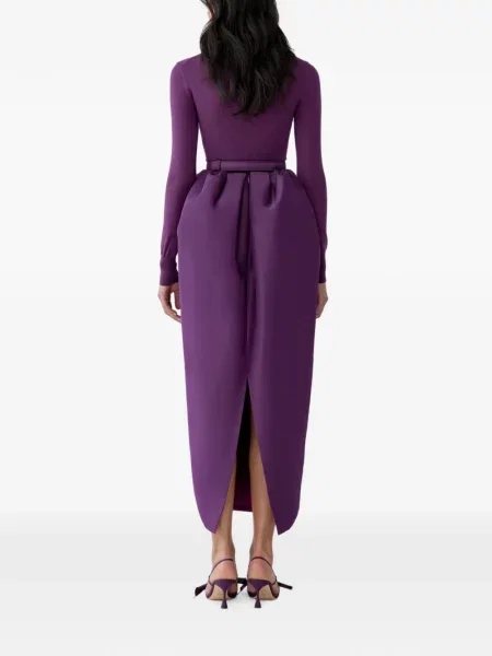 Fusta maxi Carolina Herrera cu funde violet