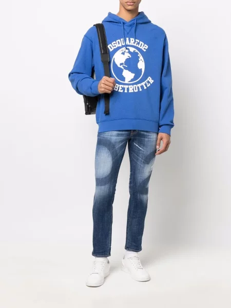 Skinny jeansy skinny Dsquared2 z nadrukiem