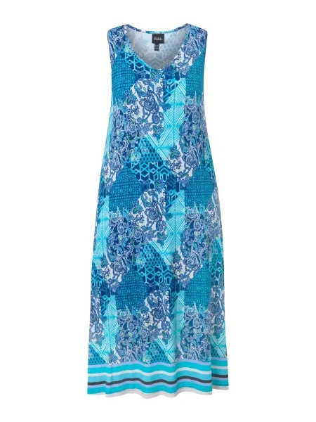 Ulla Popken Rochie bleumarin / albastru aqua / verde deschis / murdar alb