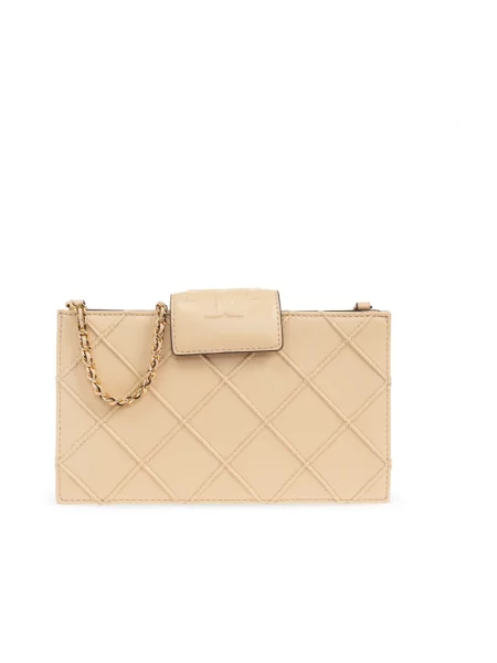 Portfel Tory Burch skórzany beżowy