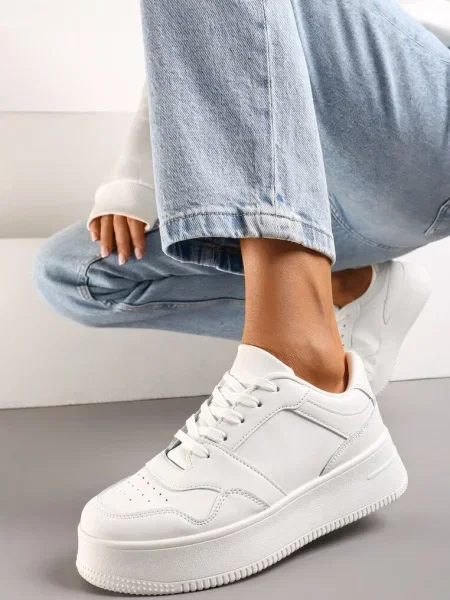Sneakers albi cu platformă Liciana alb