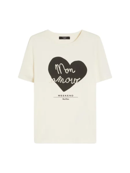 T-shirt z nadrukowanym motywem i logo model ‘TEIERA’ Max Mara Weekend biała
