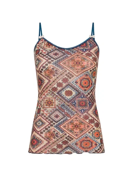 Top Momoni cu imagine cu imprimeu geometric