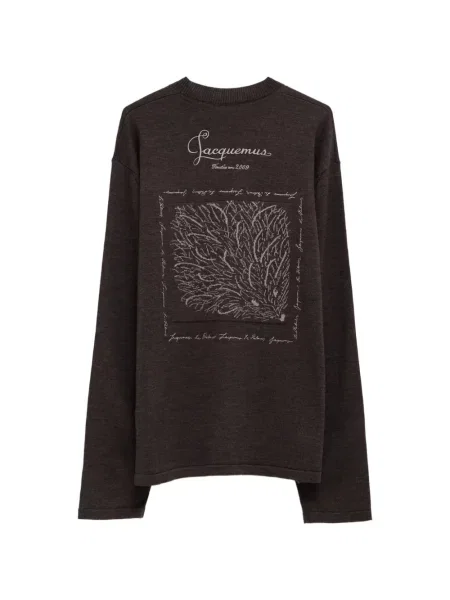 Pulover Jacquemus cu decolteu rotund maro