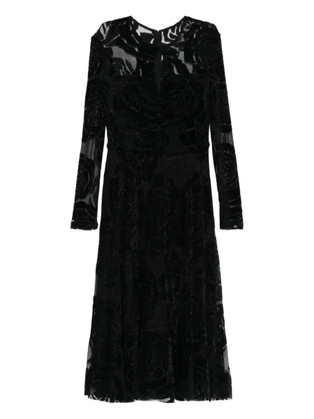 Rochie maxi Nissa cu imagine până la genunchi de costum negru