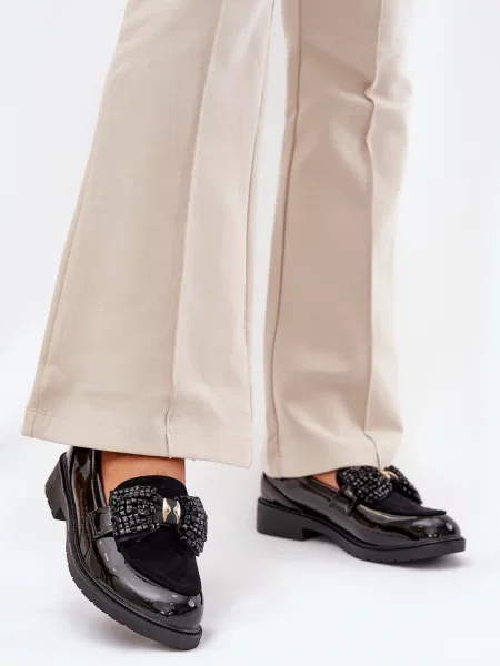 Lakované mokasíny S. Barski s mašlí