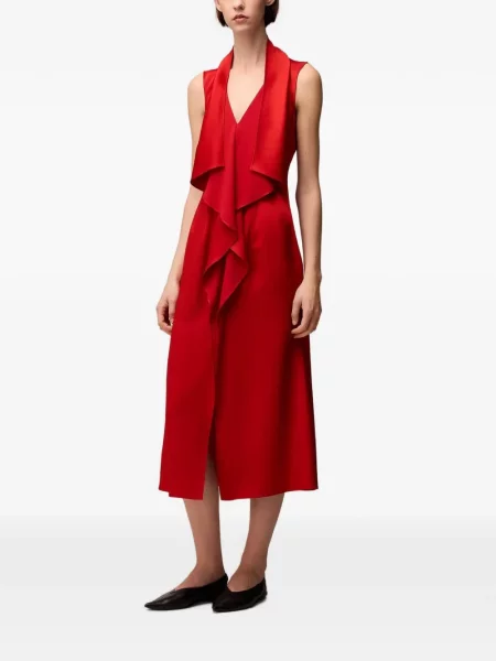 Rochie midi Retori drapată roșu