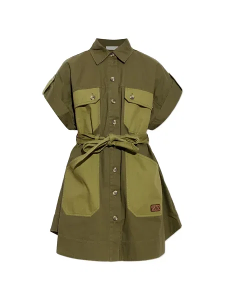 Cu centură rochie mini Zimmermann verde