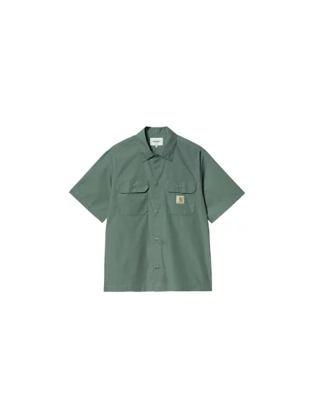 Koszula z krótkim rękawem Carhartt Wip z kołnierzem z krótkim rękawem zielona