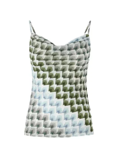 Top Missoni cu imprimeu geometric cu bretele verde