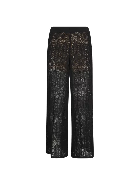 Dzianinowe spodnie Liu Jo ażurowe czarne