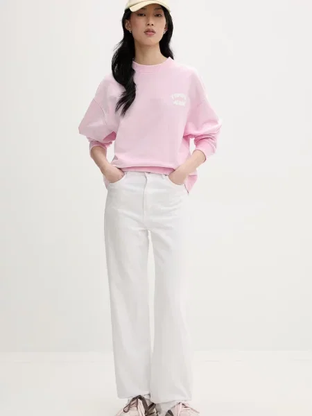Tommy Jeans pulover bombažen roza