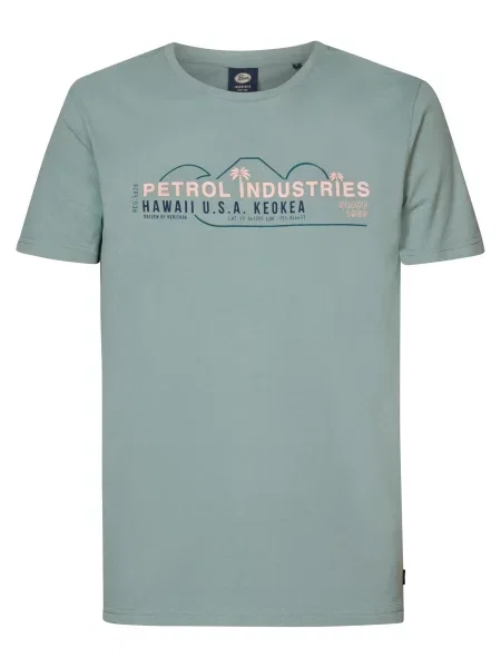 Petrol Industries Tricou deschis / verde / roz albastru