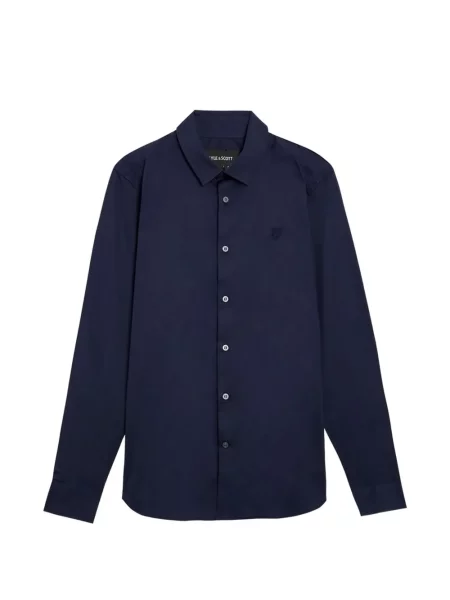 Cămașă Lyle & Scott cu broderie albastru