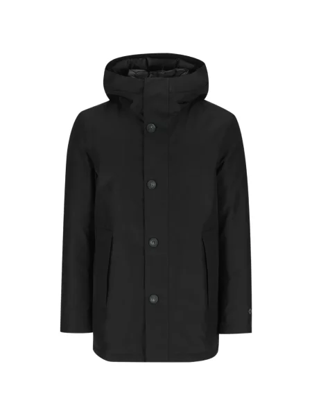 Palton Woolrich cu glugă negru