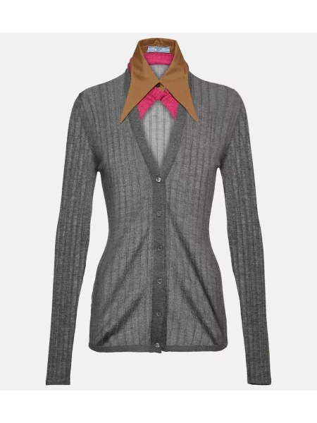 Cardigan Prada de lână gri