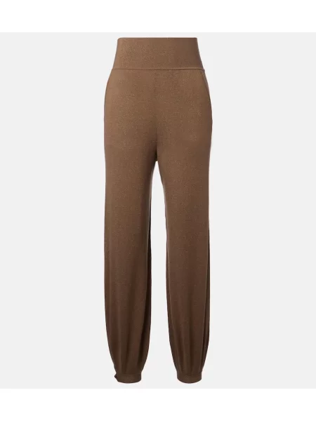 Spodnie dresowe Loro Piana z kaszmiru brązowe