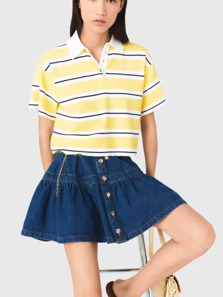 Поло Maje в полоску желтое
