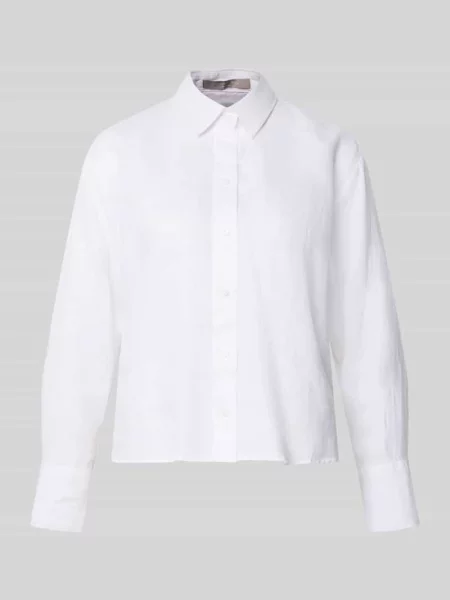 Bluzka koszulowa o kroju regular fit z czystego lnu Christian Berg Woman Selection biała