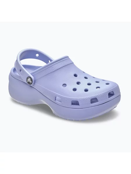 Классические шлепанцы Crocs на платформе синие