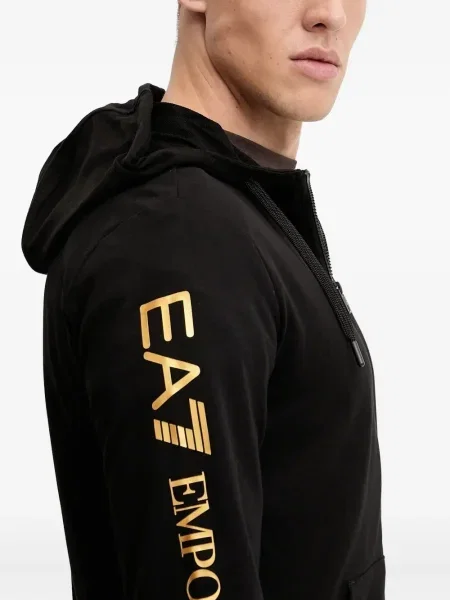 Hoodie Ea7 Emporio Armani μαύρο