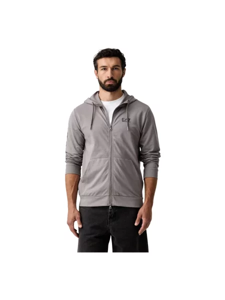 Bluza z kapturem Emporio Armani Ea7 z kapturem z logo szara