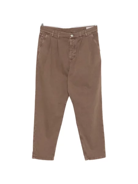 Plisované kalhoty Brunello Cucinelli hnědé