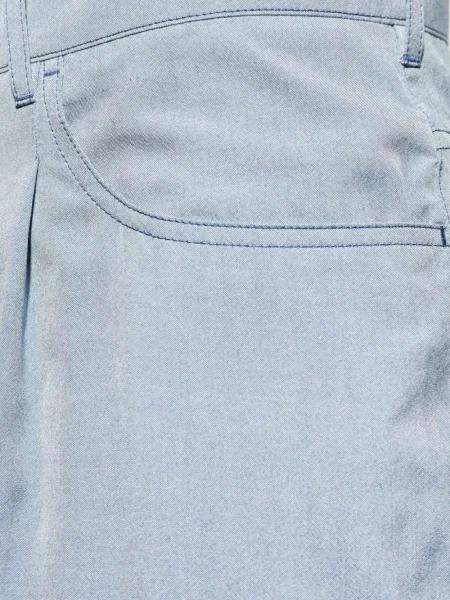 Pantaloni Giorgio Armani de mătase plisate albastru