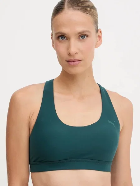 Спортен сутиен Puma с изчистен дизайн зелено