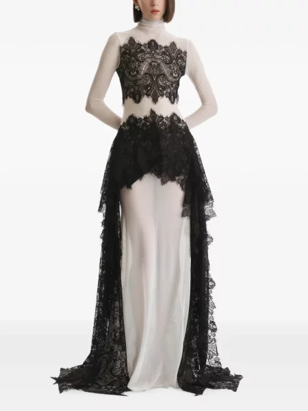 Rochie maxi 2310 Studio din dantelă alb