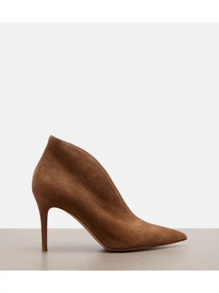 Pantofi cu toc Gianvito Rossi din piele de căprioară maro