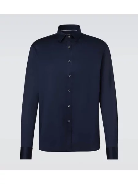 Džerzej košeľa Canali modrá