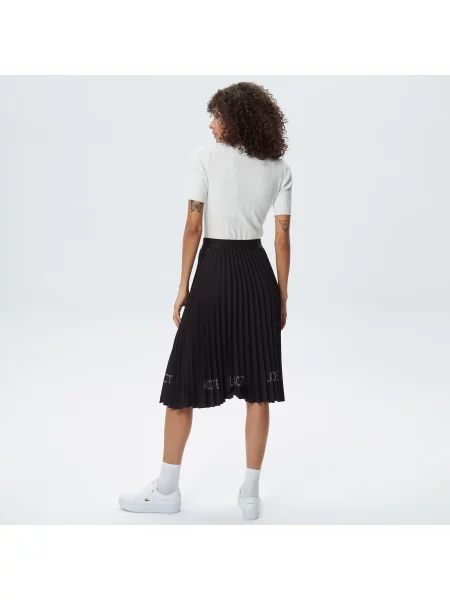 Lacoste Spódnica Z Nadrukiem Loose Fit czarna
