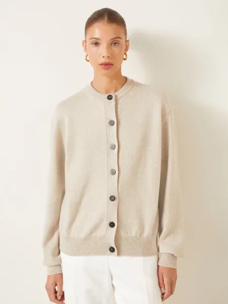 Jacquemus Pletený Svetr Le Cardigan Moulin S Merino Vlnou béžová
