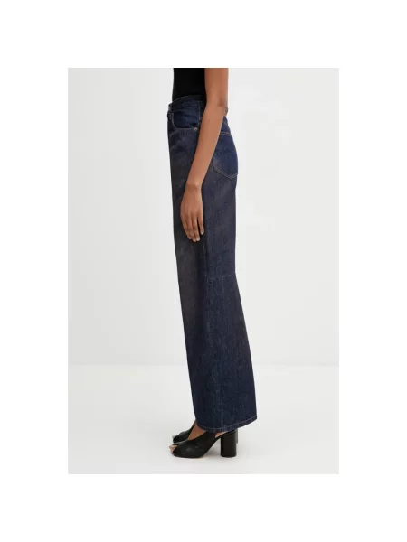 Szerokie jeansy Mm6 Maison Margiela granatowe