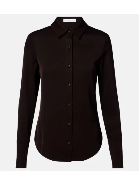 Cămașă Proenza Schouler din țesătură twill maro