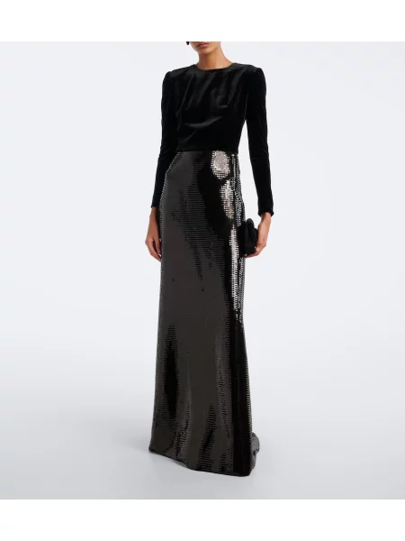 Rochie Monique Lhuillier de catifea negru