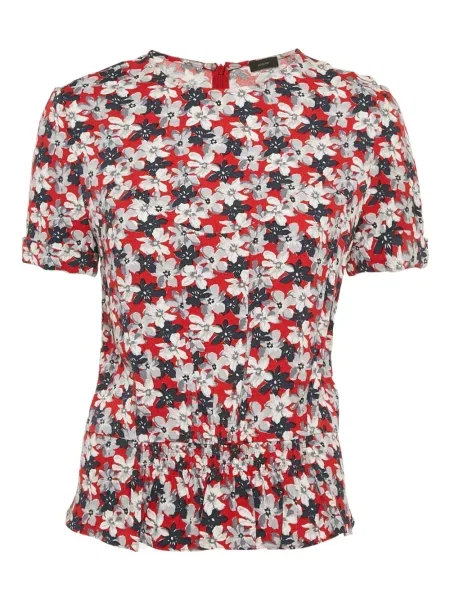 Bluză Joseph cu model floral cu imagine scurtă roșu