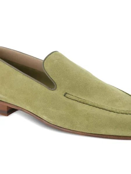 Pantofi loafer Manolo Blahnik din piele de căprioară verde