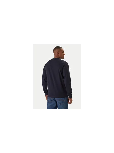 Napapijri Majica dugih rukava S-Box Logo Tamnoplava Regular Fit