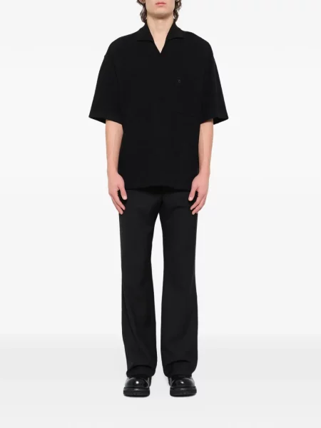 Gulerat scurt tricou polo Wooyoungmi negru