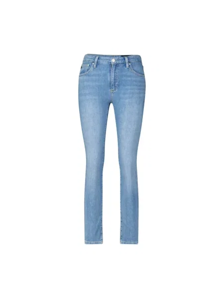 Skinny jeansy skinny Ag Jeans o krotszym kroju niebieskie