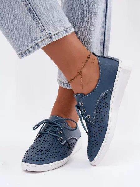 Mocasini Boto din piele albastru