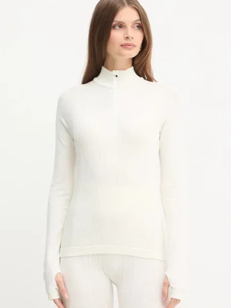 BOSS pulover din amestec de lână light cu turtleneck bej