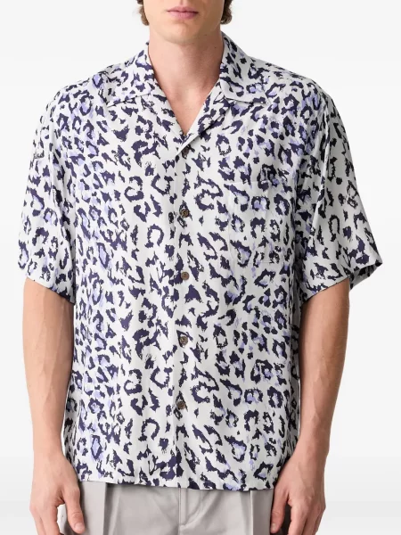 Cămașă Wacko Maria cu imagine cu model leopard gri
