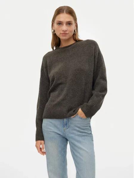 VERO MODA Pulover VMBOOM melange smeđa