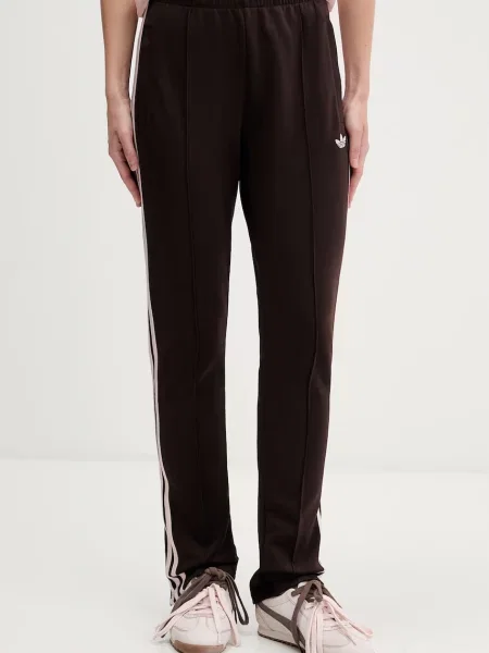 Adidas Originals pantaloni de trening pentru femei cu maro