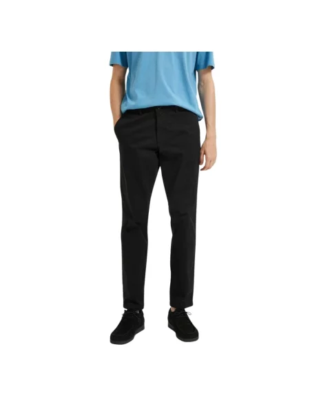 Chinosy o kroju slim fit z mieszanki bawełny model MILES' Selected Homme czarne
