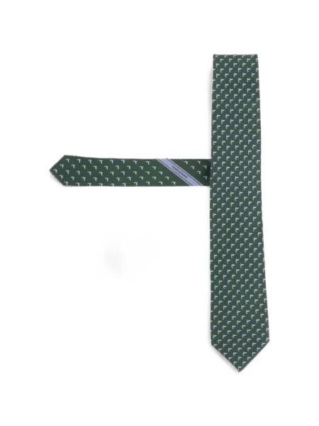 Cravată Ferragamo de mătase cu imagine verde