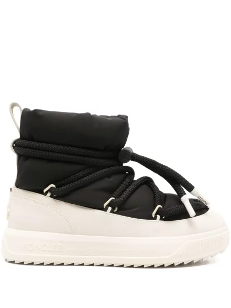 Sneakerși Moncler cu șireturi din dantelă negru